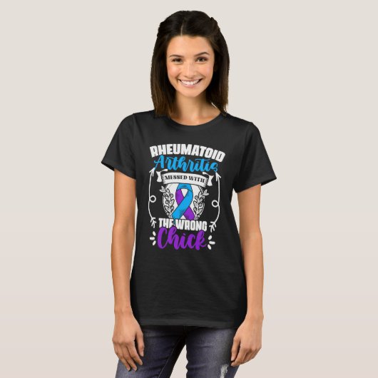 Messed Wrong Chick Ribbon Rheumatoid Arthritis Awa T-shirt (Voorkant volledig)