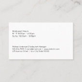 Messen en vuur | restaurant visitekaartje (Achterkant)