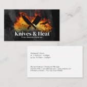 Messen en vuur | restaurant visitekaartje (Voorkant / Achterkant)