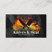 Messen en vuur | restaurant visitekaartje (Voorkant)