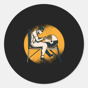 Messen slijpen ronde sticker