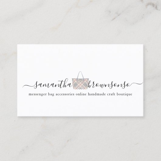 Messenger accessoires online handtas visitekaartje (Voorkant)