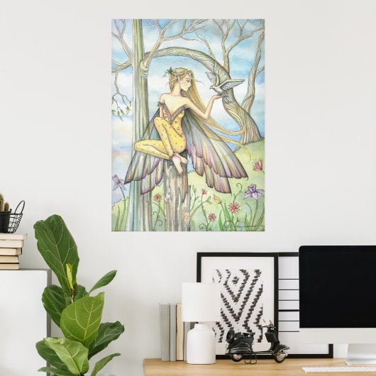 Messenger Fairy Dove Poster van Molly Harrison (Thuiskantoor)