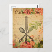  messenmakerij met vork nife Spoon Kitchen Briefkaart (Voorkant / Achterkant)