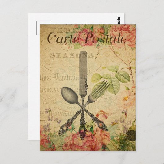  messenmakerij met vork nife Spoon Kitchen Briefkaart (Voorkant / Achterkant)