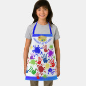 Messenmakerskunstenaar op het werk kinder pron schort (Insitu)