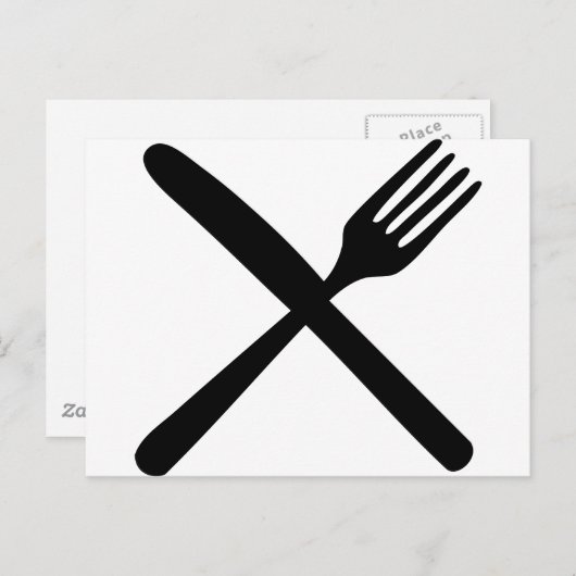 messenmakersvork en gekruist mes briefkaart (Voorkant / Achterkant)