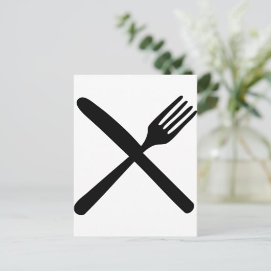 messenmakersvork en gekruist mes briefkaart (Staand voorkant)