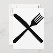 messenmakersvork en gekruist mes briefkaart (Voorkant / Achterkant)