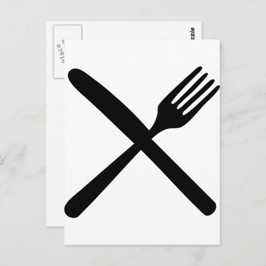 messenmakersvork en gekruist mes briefkaart (Voorkant / Achterkant)