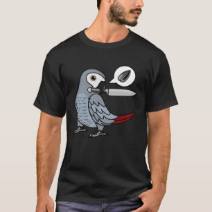 Messenpapegaai wil zaden in Afrikaans grijs T-shirt