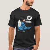 Messenpapegaai wil zaden in blauw gemaskerde Loveb T-shirt (Voorkant)