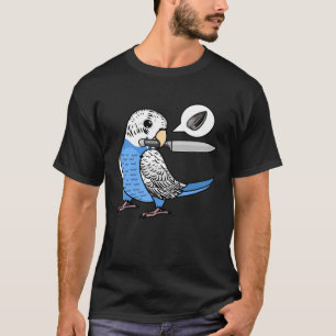 Messenpapegaai wil zaden in blauwe Budgie Budgerig T-shirt