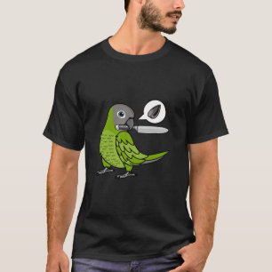 Messenpapegaai wil zaden in duizelig hoofd Conure T-shirt