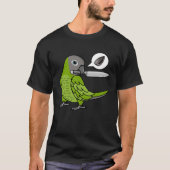 Messenpapegaai wil zaden in duizelig hoofd Conure T-shirt (Voorkant)
