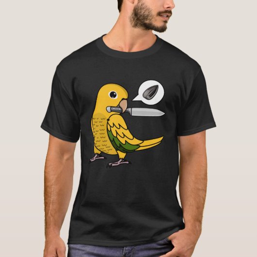 Messenpapegaai wil zaden in Golden Conure T-shirt (Voorkant)