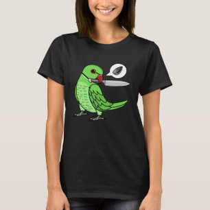 Messenpapegaai wil zaden in groene Indiase ringnec T-shirt