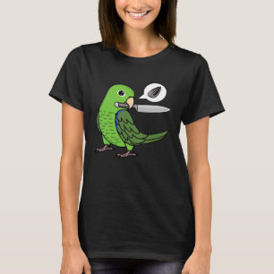 Messenpapegaai wil zaden in groene papegaai t-shirt