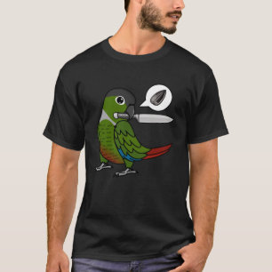 Messenpapegaai wil zaden in groene wang Conure T-shirt