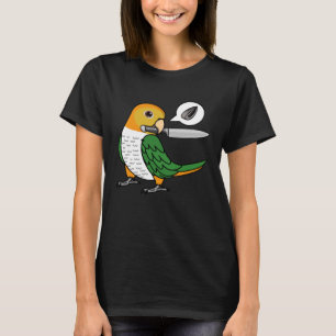 Messenpapegaai wil zaden in witte buikspek Caique T-shirt