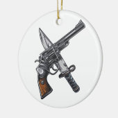 Messer Pistole knife gun Keramisch Ornament (Links)