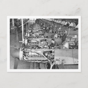 Messerschmitt Bf109 Productielijn in Regensburg Briefkaart