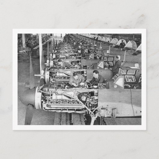 Messerschmitt Bf109 Productielijn in Regensburg Briefkaart (Voorkant)