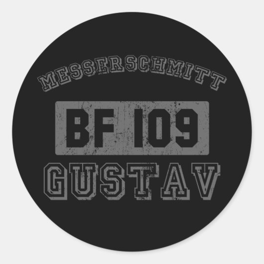 Messerschmitt BF109 Ronde Sticker (Voorkant)