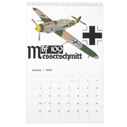 Messerschmitt Bf 109 Luftwaffe Kalender (Jan 2026)