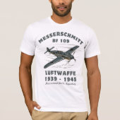 Messerschmitt Bf 109 Luftwaffe WWII-Jager T-shirt (Voorkant)