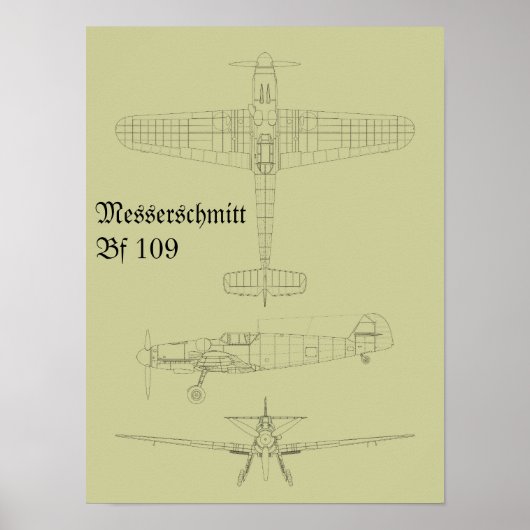 Messerschmitt Bf. 109 Poster (Voorkant)
