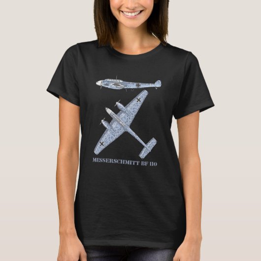 Messerschmitt BF 110 Duitse WW2 jachtbommenwerper  T-shirt (Voorkant)