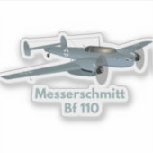 Messerschmitt Bf 110 German WW2 Heavy Fighter Sticker (Voorkant)