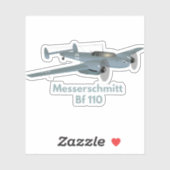 Messerschmitt Bf 110 German WW2 Heavy Fighter Sticker (Vel)