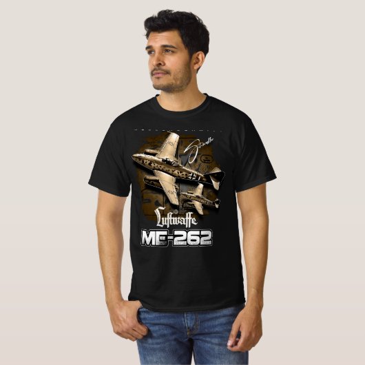 Messerschmitt ME-262 Luftwaffe Vliegtuig T-shirt (Voorkant volledig)