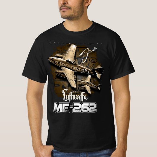 Messerschmitt ME-262 Luftwaffe Vliegtuig T-shirt (Voorkant)
