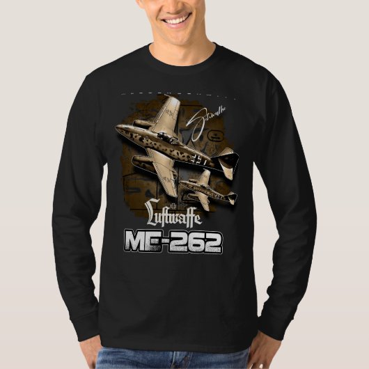 Messerschmitt ME-262 Luftwaffe Vliegtuig T-shirt (Voorkant)