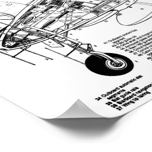 Messerschmitt me-262 straaljager (diagram) poster (Hoek)