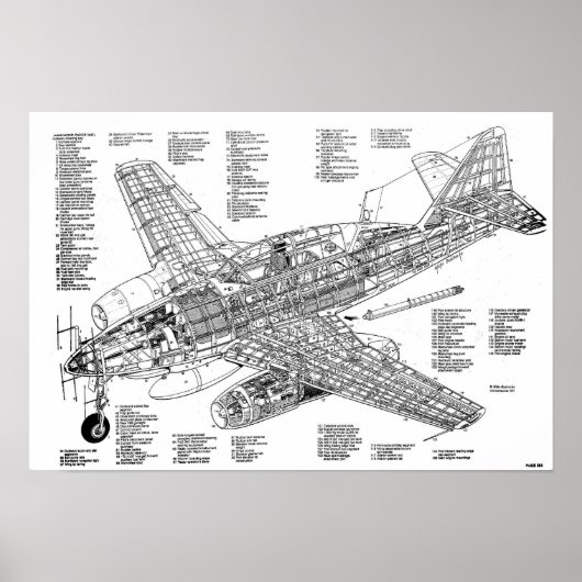 Messerschmitt me-262 straaljager (diagram) poster (Voorkant)
