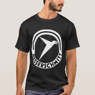 messerschmitt vliegtuig logo wit op etiket t-shirt