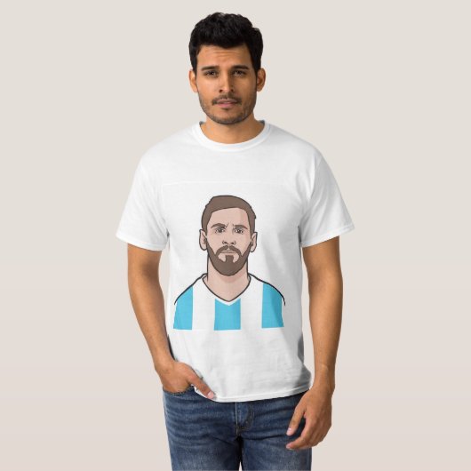 Messi en Argentijnse fans T-shirt (Voorkant volledig)