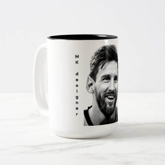 messi LM 10 Tweekleurige Koffiemok (Voorkant links)