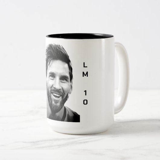 messi LM 10 Tweekleurige Koffiemok (Voorkant rechts)