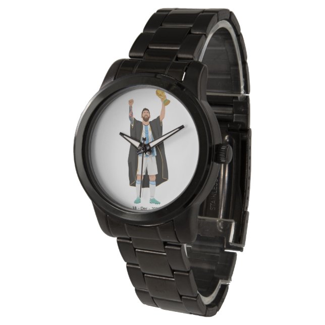 Messi World Cup Champion  Horloge (Gekanteld)