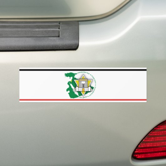 Messiaanse tijdperk "Eretz Yisrael Hashlemah" Vlag Bumpersticker (Op auto)