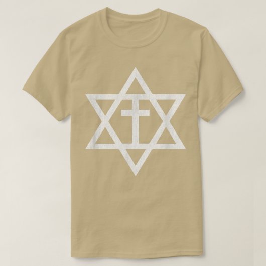Messianic Cross Star of David T-shirt (Design voorkant)