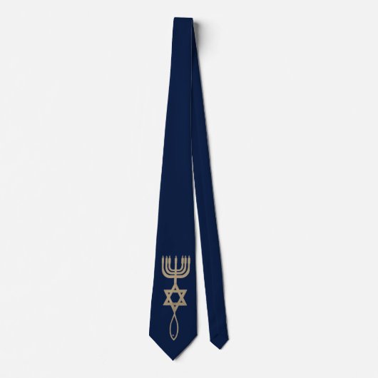 Messianic Jew Christelijke joodse Jeshua Navy Stropdas (Voorkant)