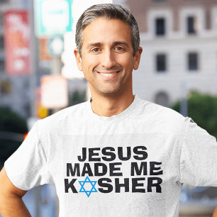 Messianic Jewish T-shirts, JESUS maakte me KOSHER T-shirt