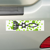 Messianisch symbool met groene Stippen Bumpersticker (Op auto)
