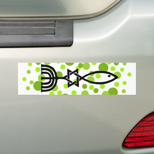 Messianisch symbool met groene Stippen Bumpersticker (Op auto)